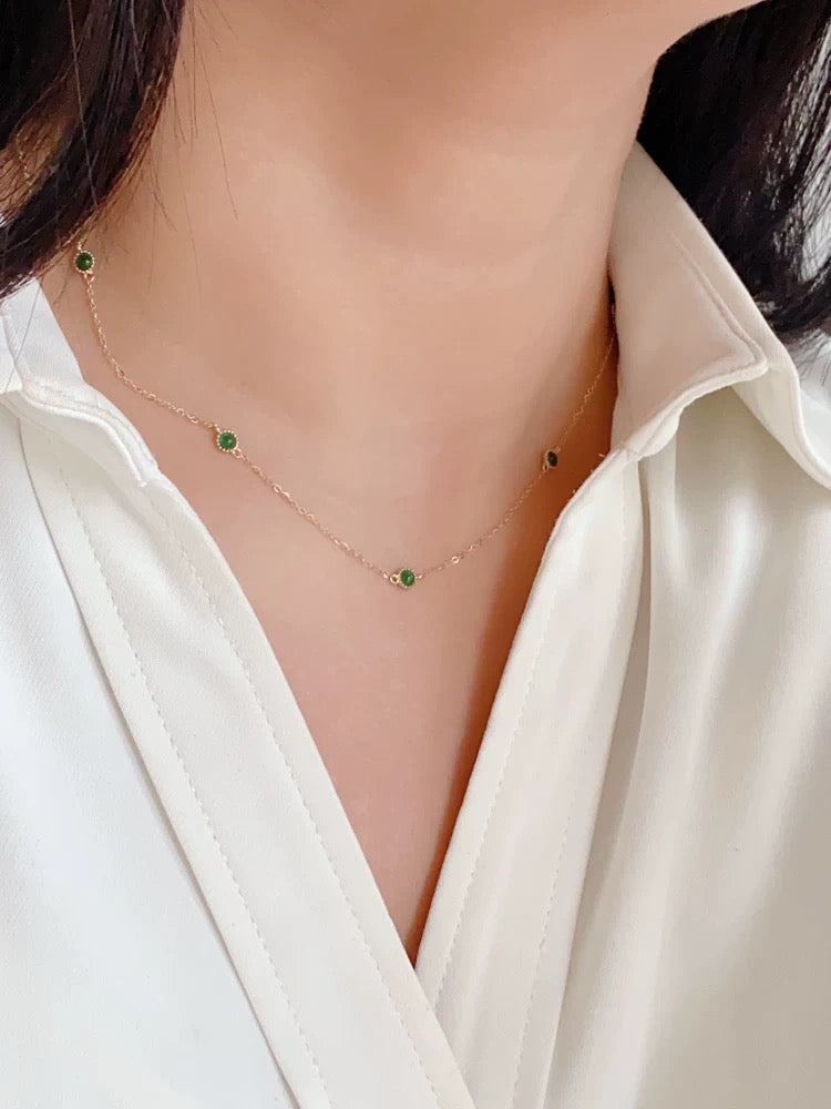 Beaded Bezel Patterned Necklace