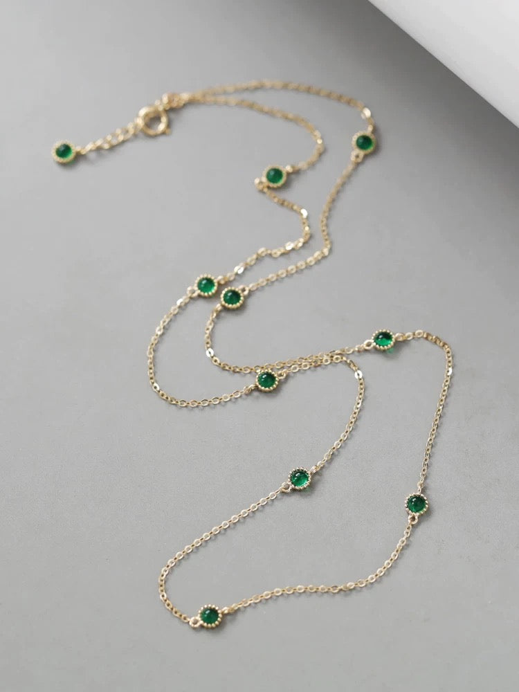 Beaded Bezel Patterned Necklace