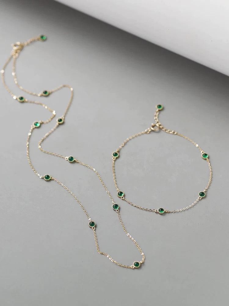 Beaded Bezel Patterned Necklace