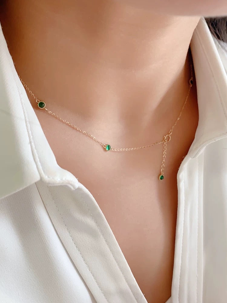 Beaded Bezel Patterned Necklace