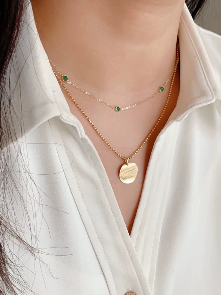 Beaded Bezel Patterned Necklace