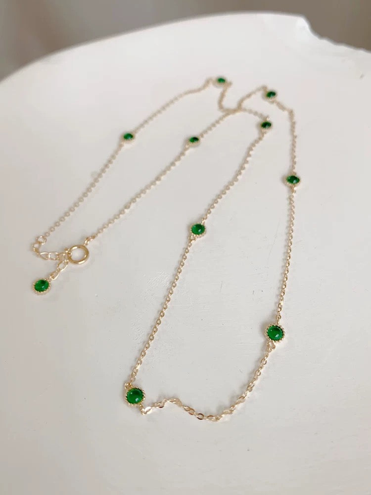 Beaded Bezel Patterned Necklace