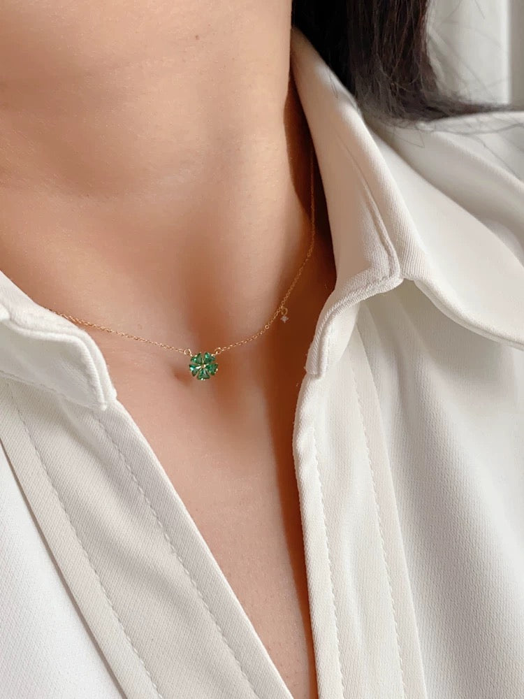 Segment Flower Collar Necklace