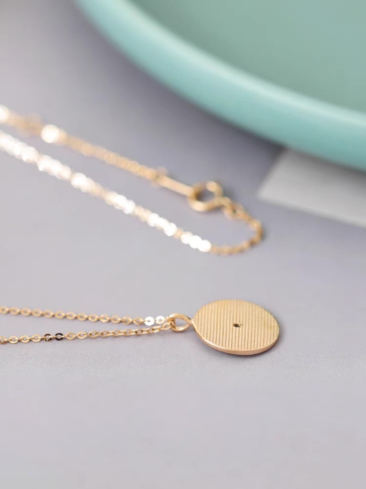 Engraved Evil Eye Charm Necklace