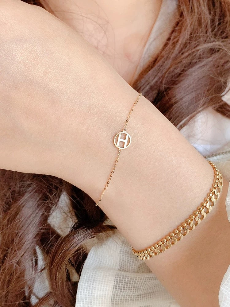 H Round Charm Bracelet