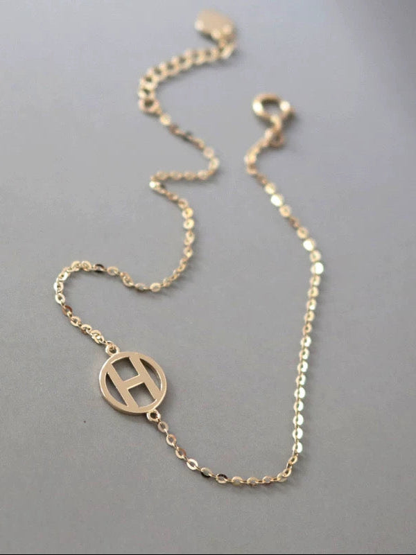 H Round Charm Bracelet