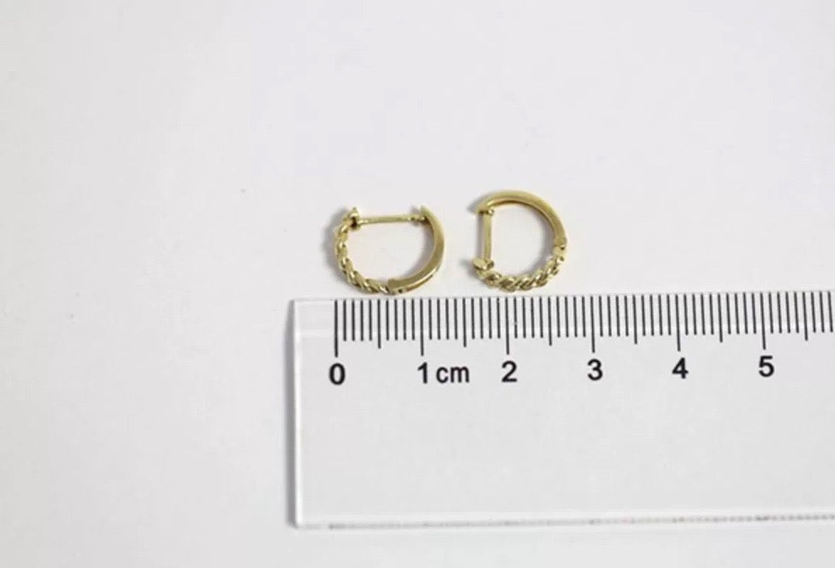 Cuban Plait Huggie Hoops