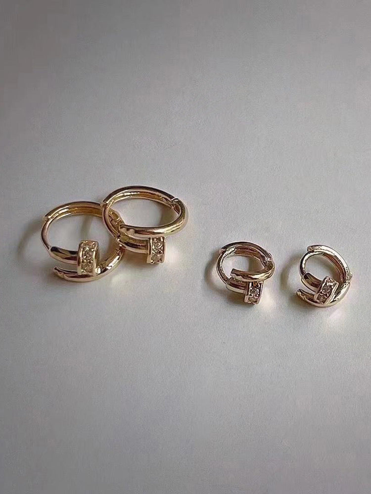 Hammer Ring Huggie Hoops