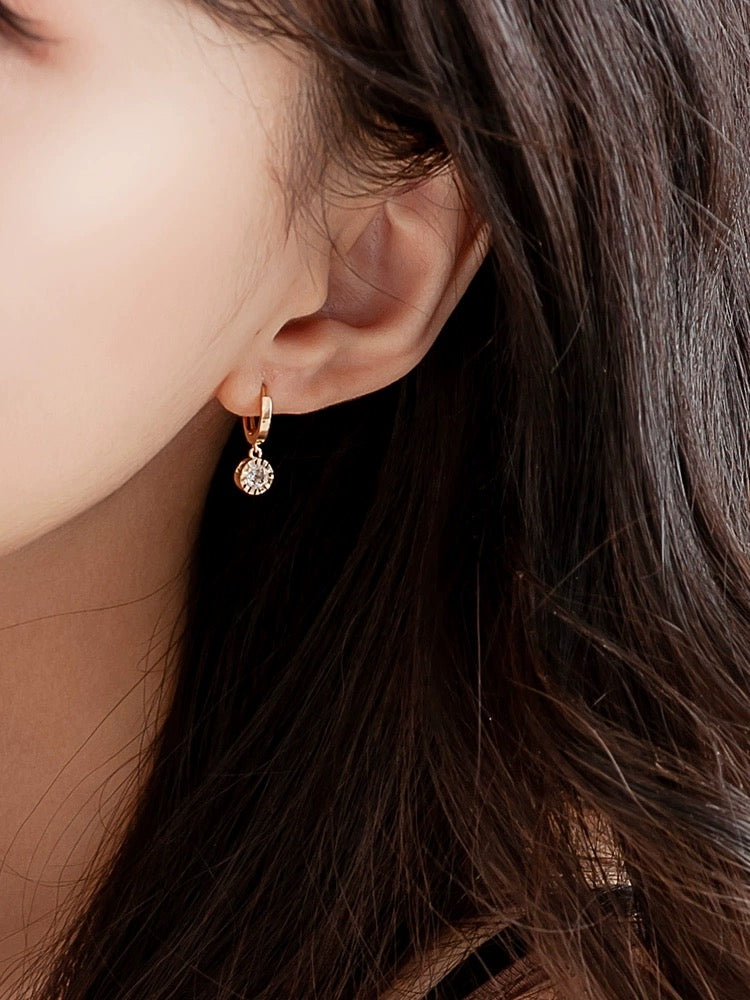 Samurai Sun Jewel Huggie Hoops