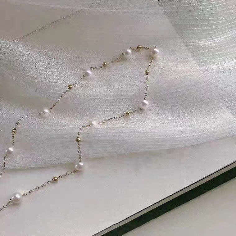 Pearl Beaded Chain Necklace