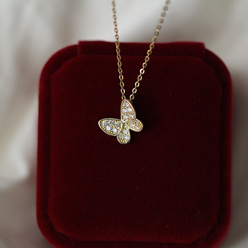 Butterfly Fold Charm Necklace
