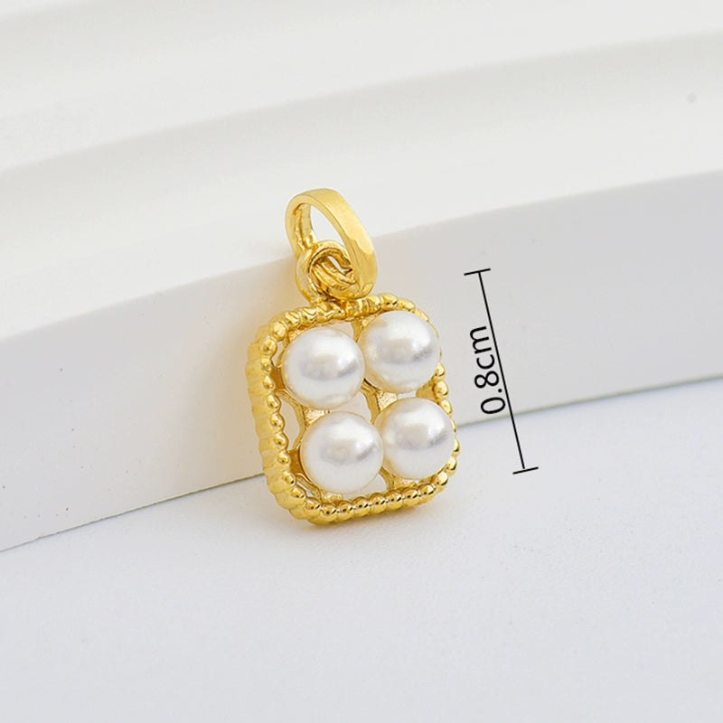 Four Pearl Tray Charm Pendant