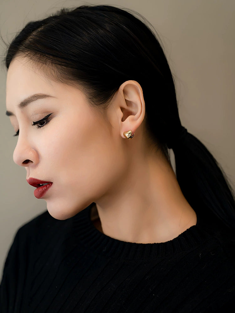 Heart Case Huggie Hoops