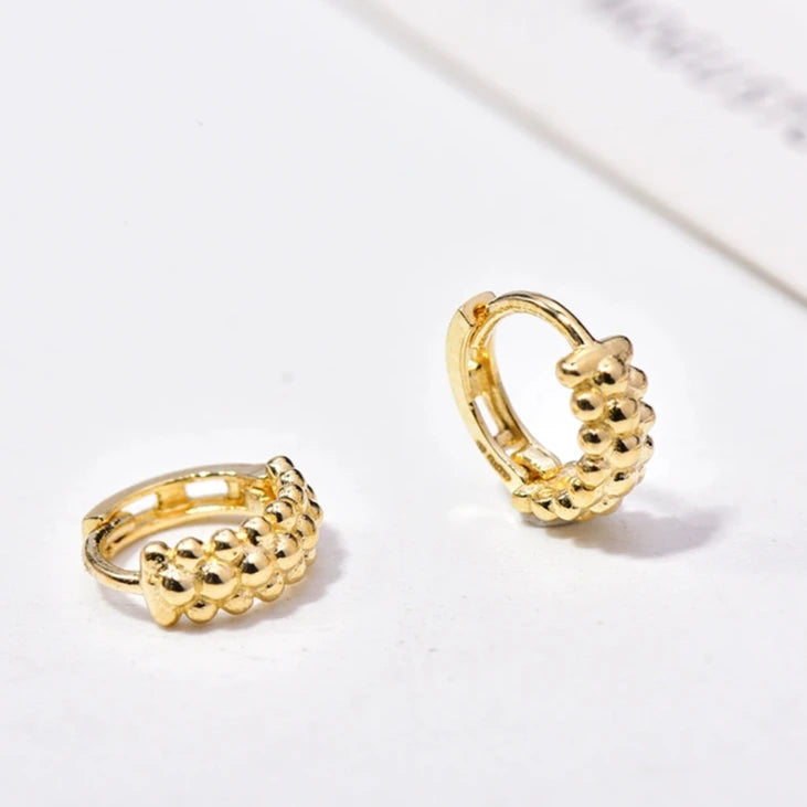 Trio Beaded Huggie Hoops