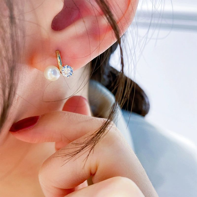 Candice Pearl & Gem Huggie Hoops