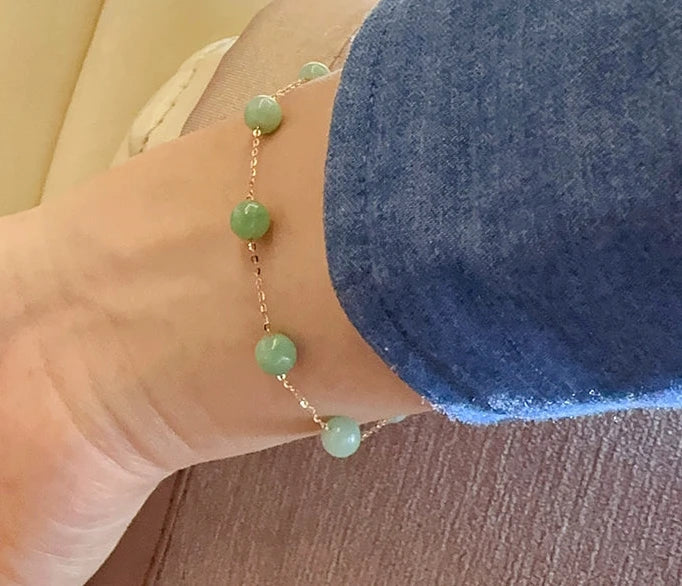 Jadeite Stone Bead Bracelet