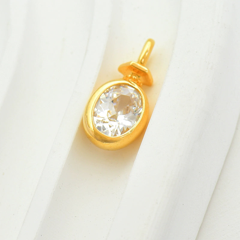 Top Hat Bail Oval Bezel Charm Pendant
