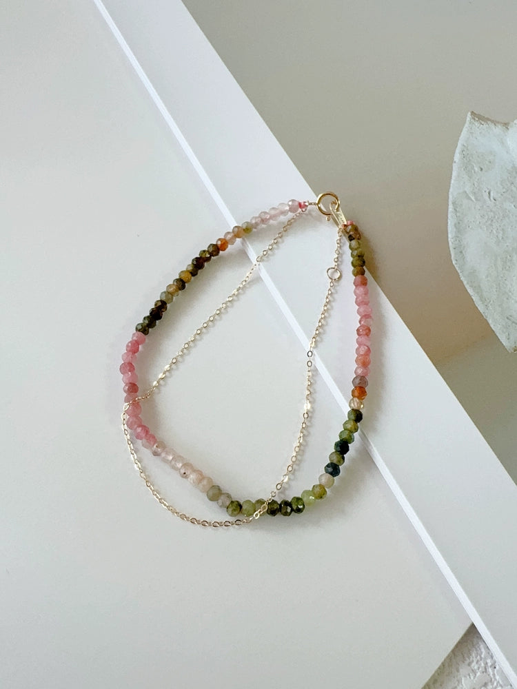 Blossom Crystal Bead Chain Bracelet