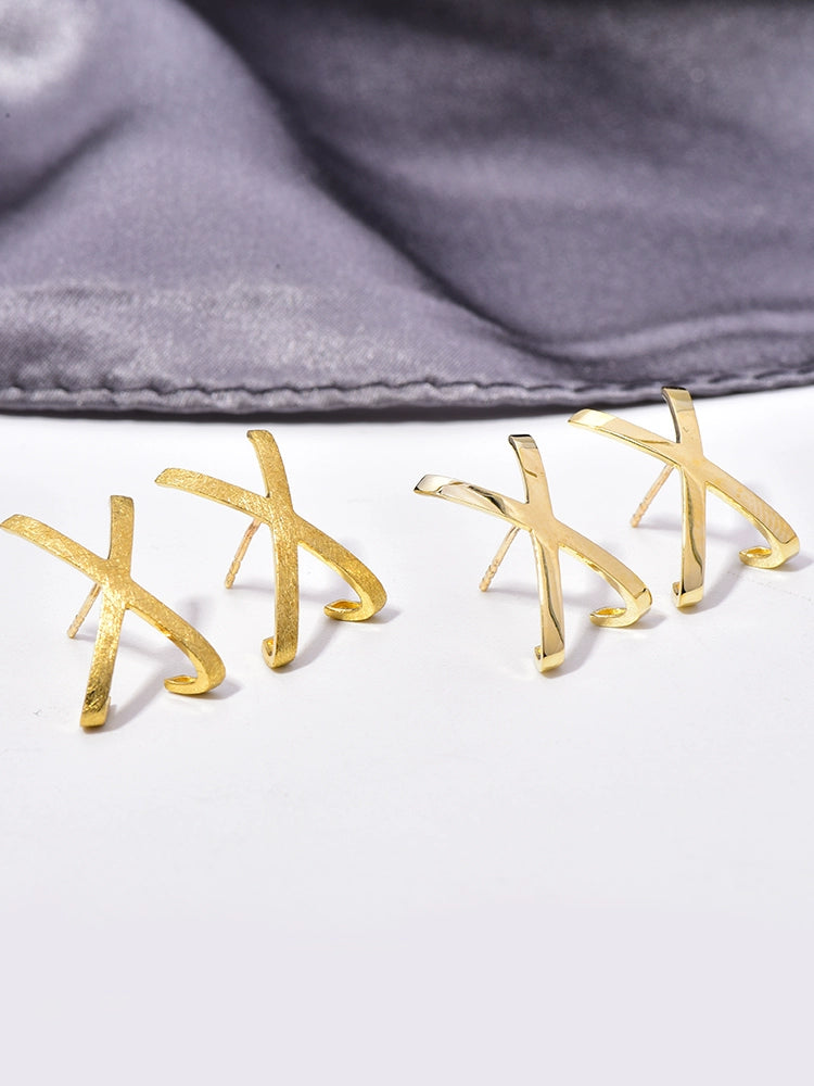 X Large Cross Cuff Stud Earrings