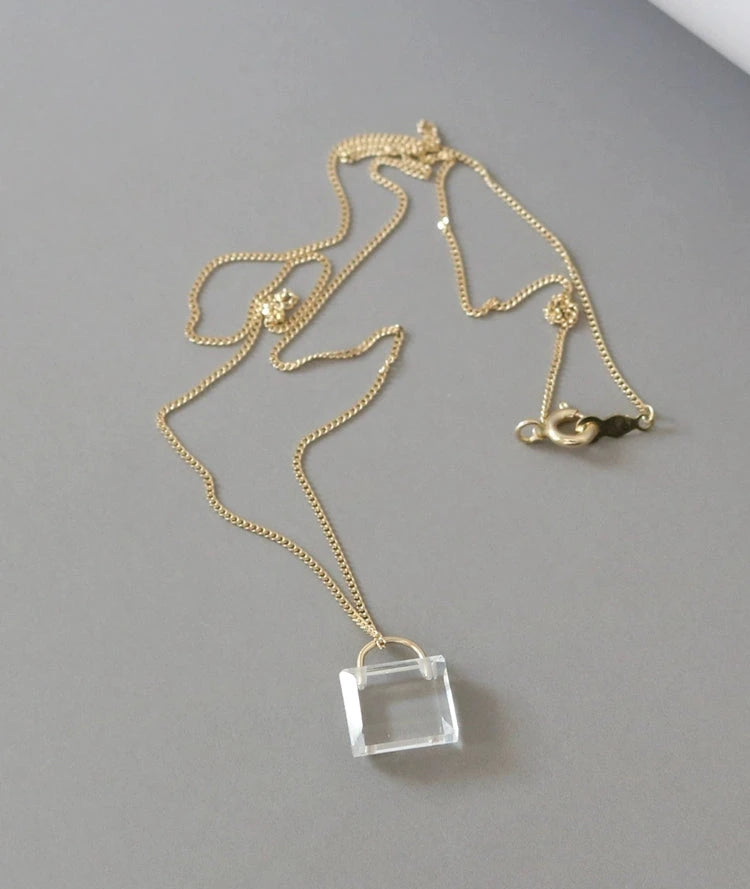 Clear Briefcase Handbag Necklace