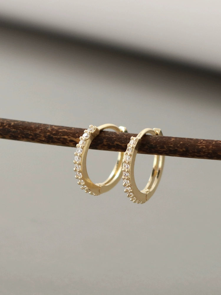 Pave Huggie Hoops