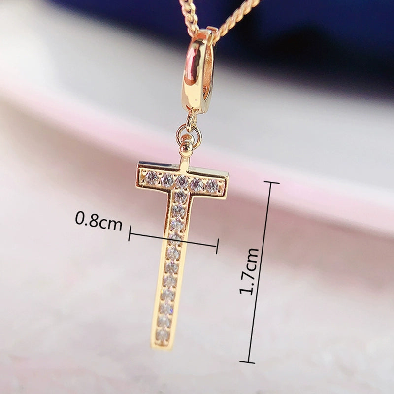 Studded Big T Charm Pendant