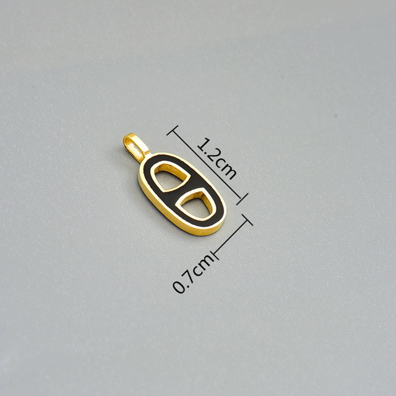 Black Marine Link Charm Pendant