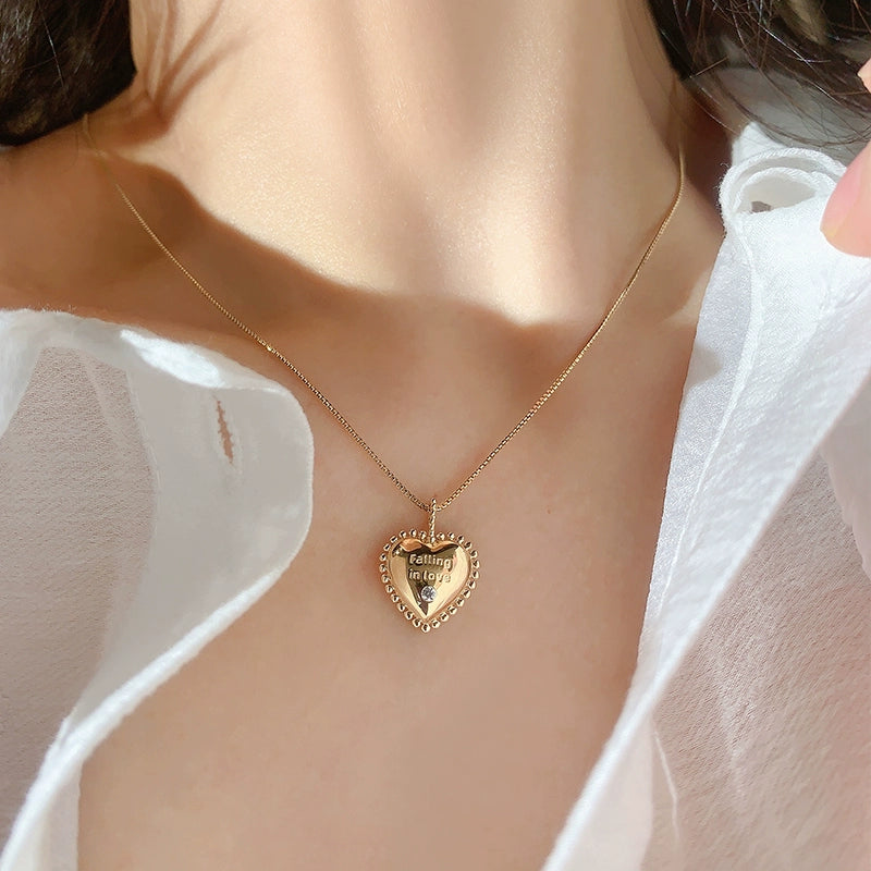 'Falling in Love Heart' Shield Charm Pendant