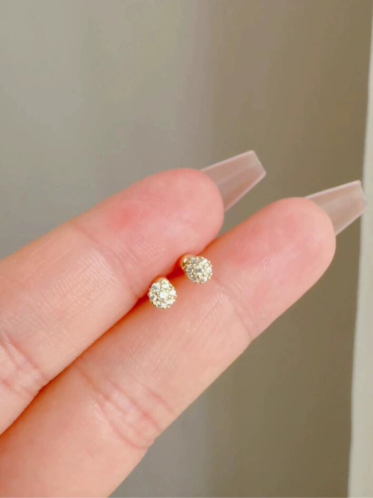 Tiny Cluster Round Stud Earrings