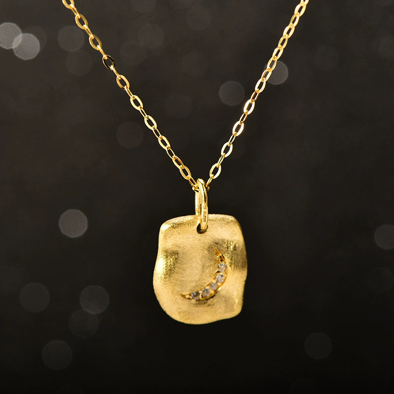 Secret Moon Scroll Charm Necklace