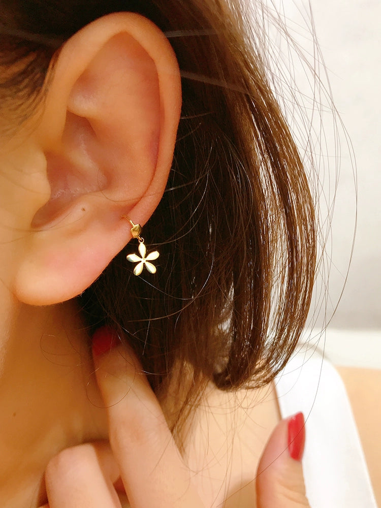 Star Flower Huggie Hoops