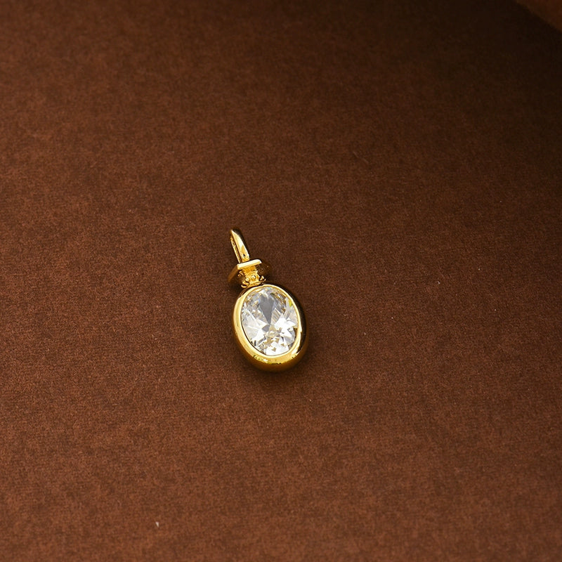 Top Hat Bail Oval Bezel Charm Pendant