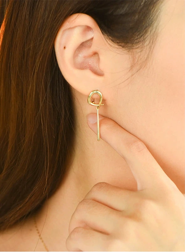 Wicker Long Chime Huggie Hoops