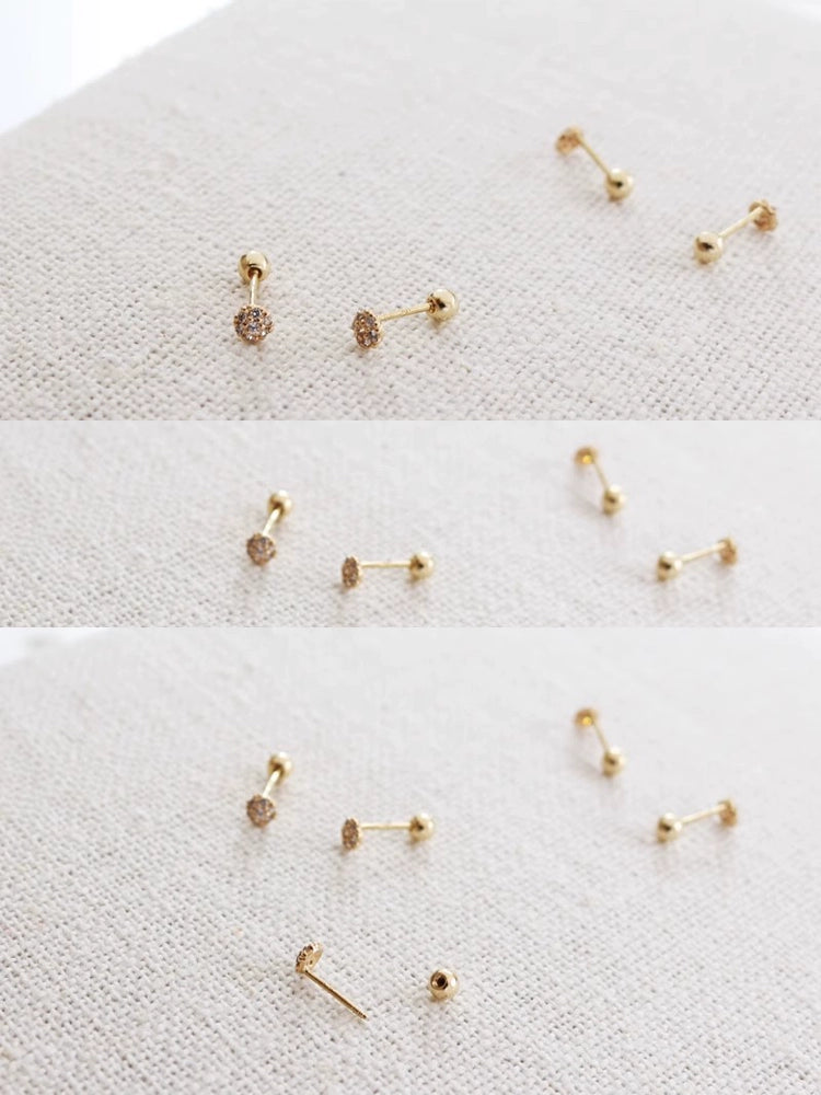 Tiny Cluster Round Stud Earrings