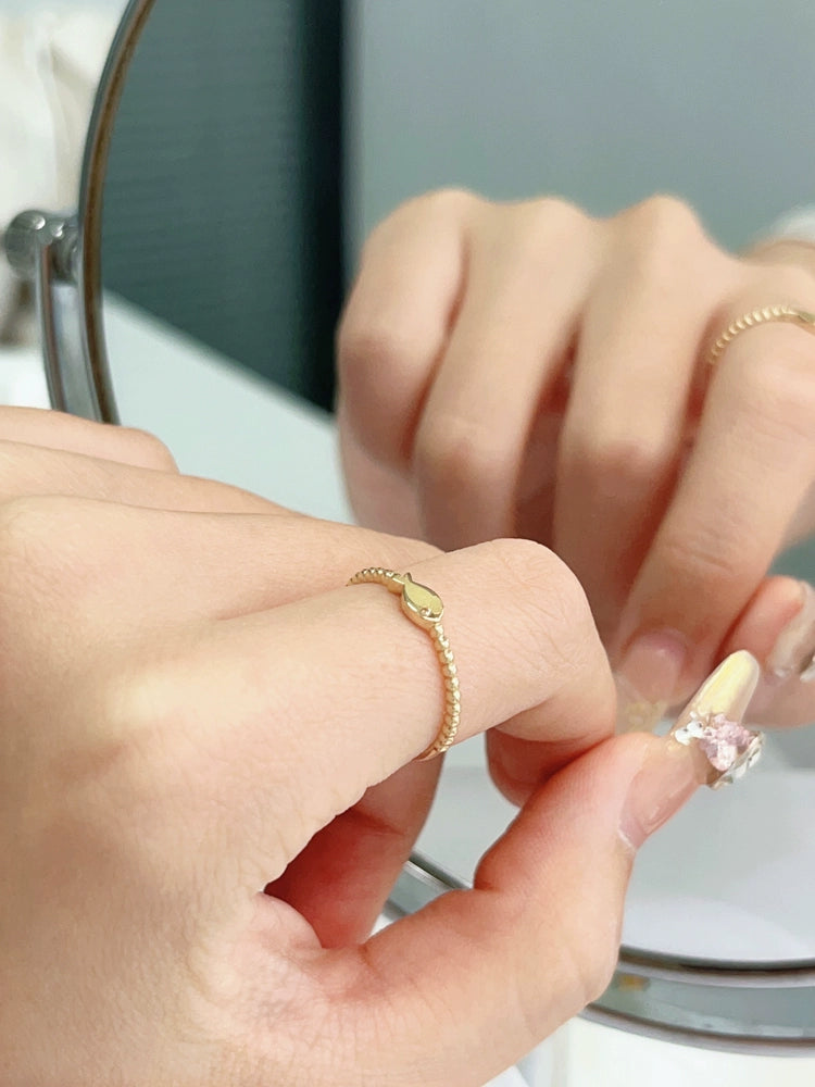Fish Beaded Band Stackable Ring