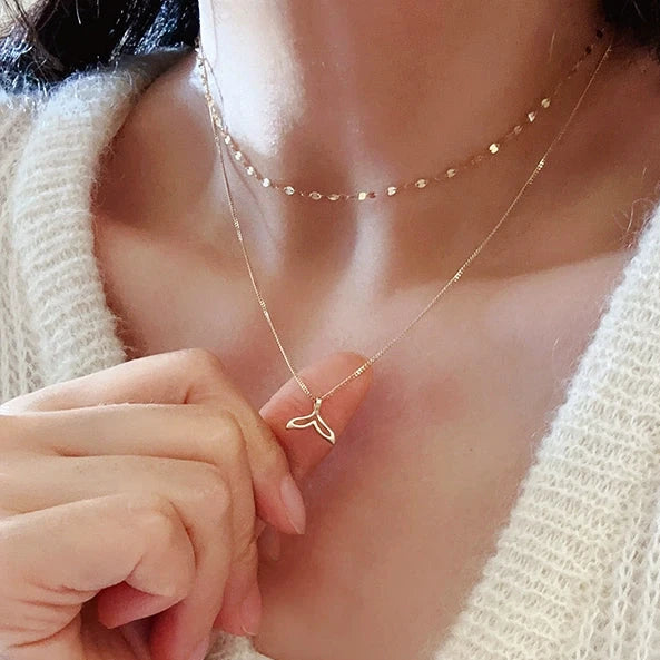 Whale Tail Motif Charm Pendant