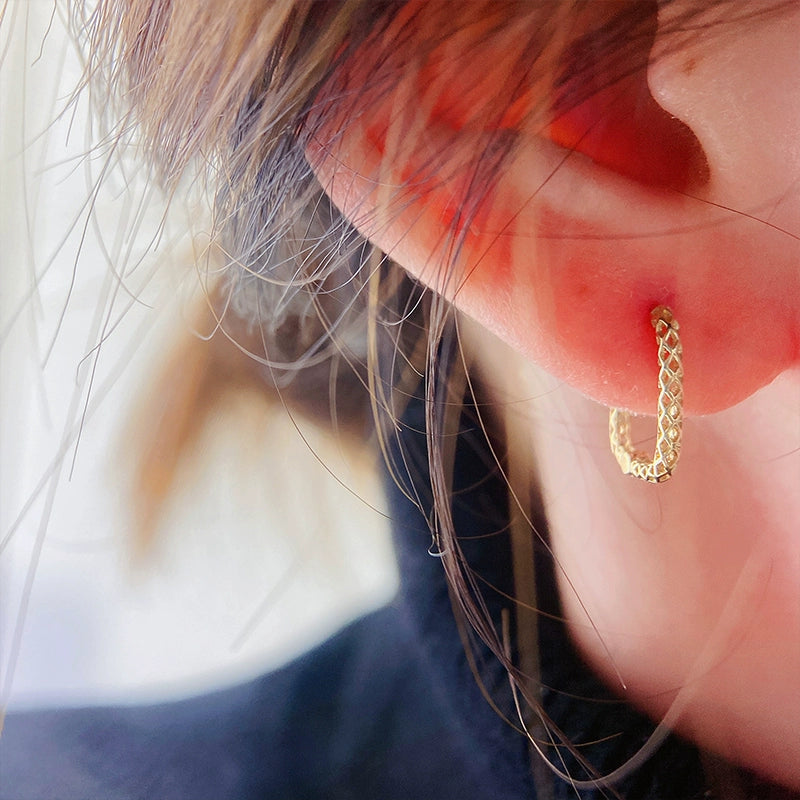 Lace Band Square Hoop Earrings