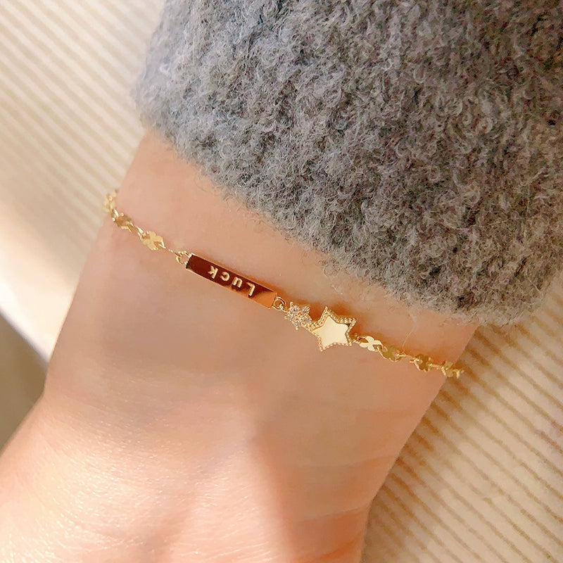 Lucky Star Cross Chain Bracelet