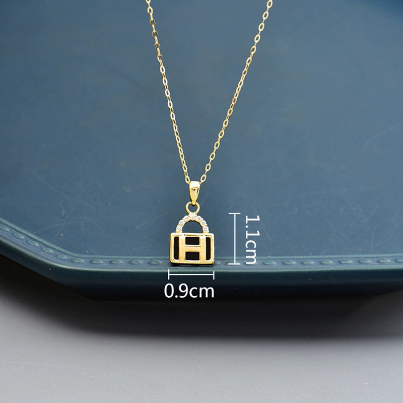 H Briefcase Charm Necklace