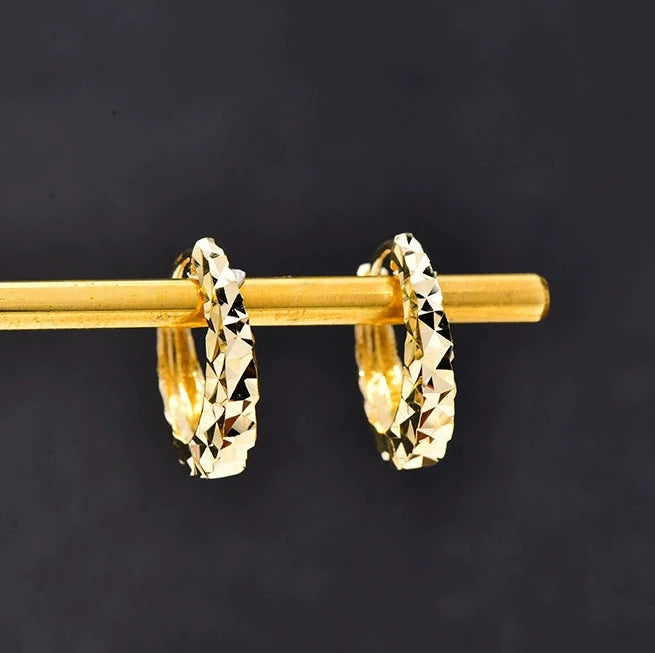 Mirror Cut Handbag Hoop Earrings