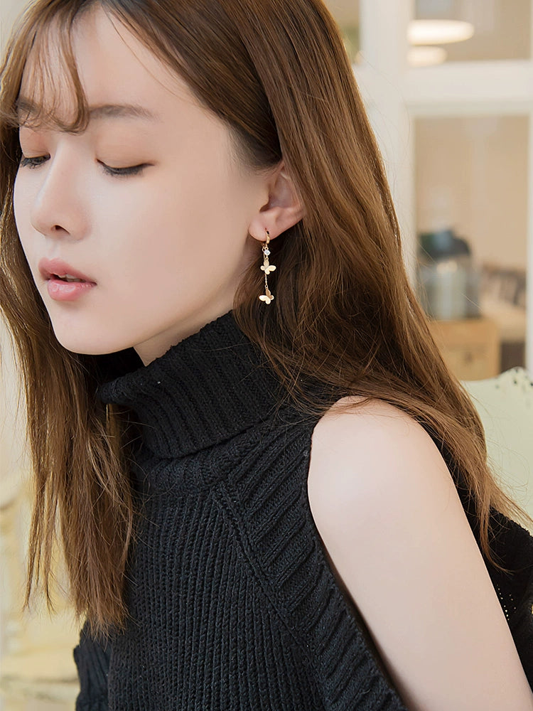 Butterfly Waterfall Huggie Hoops