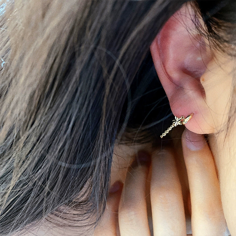 Star Chain Huggie Hoops