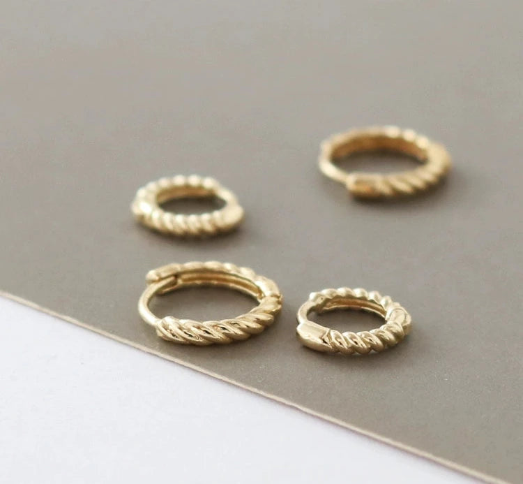 Twisted Huggie Hoops