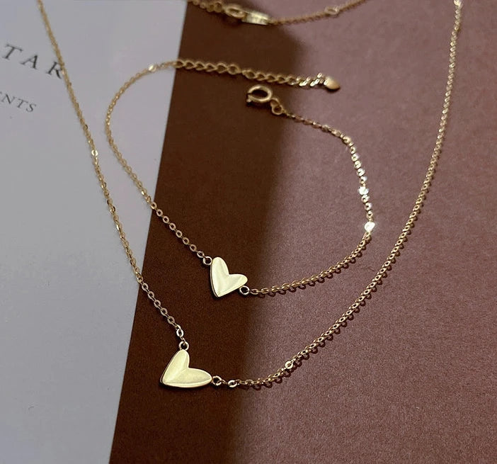 Stylised Heart Charm Bracelet & Necklace Set