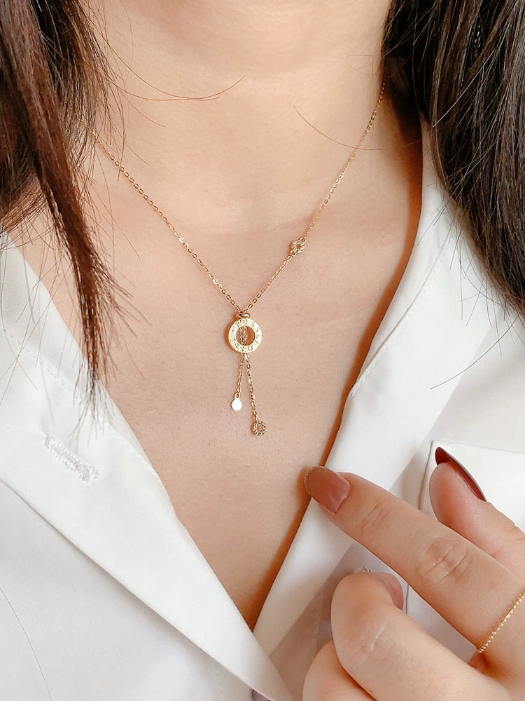 Posse Circle Ring Lariat Necklace