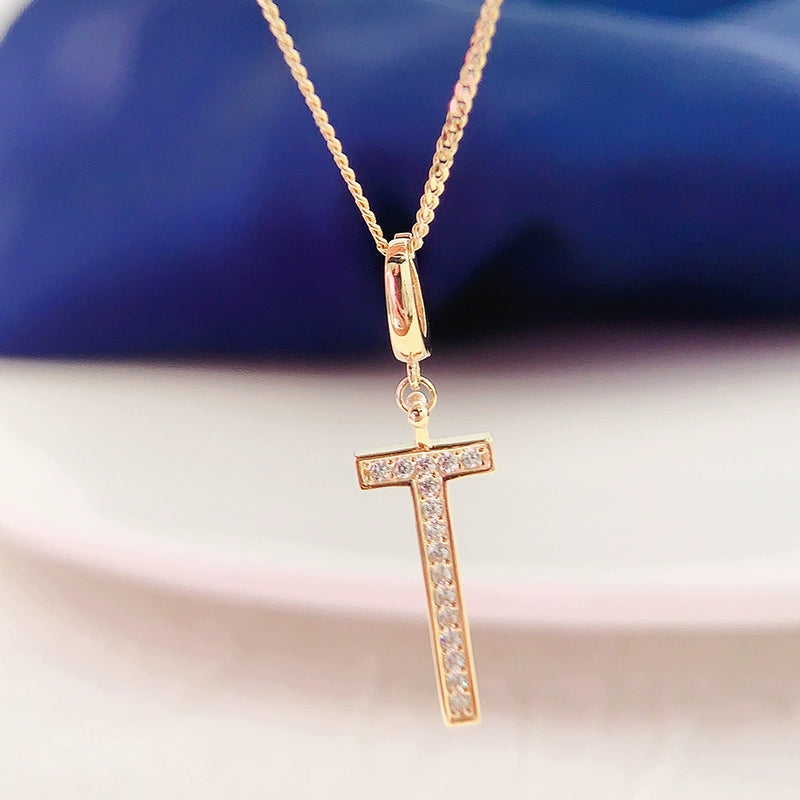 Studded Big T Charm Pendant