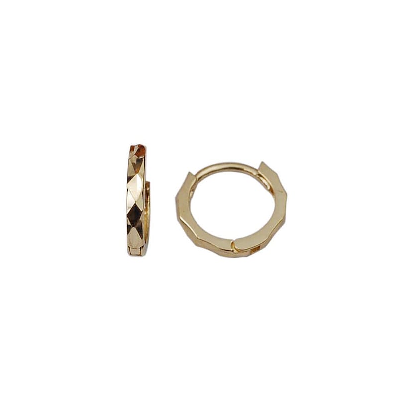 Diamond Cut Huggie Hoops