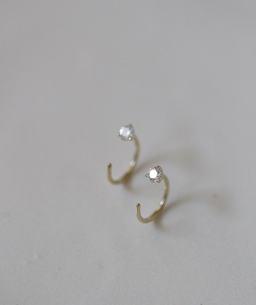 Point Swirl Hook Earrings