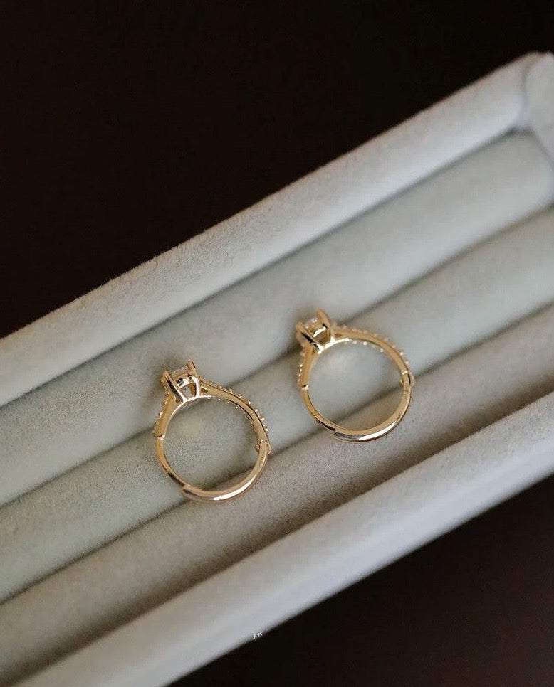 Engagement Crystal Huggie Hoops