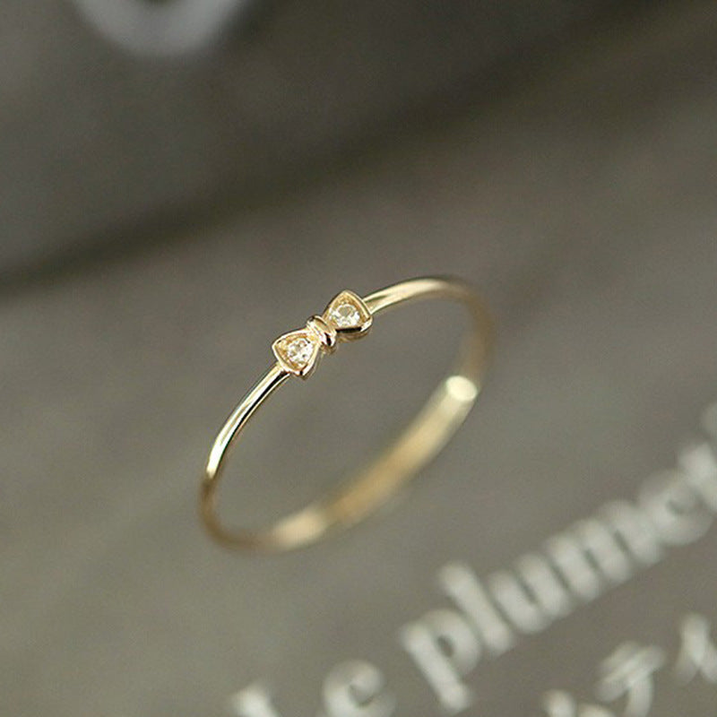 Charming Bow Stackable Ring